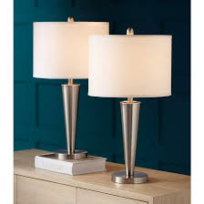 Geoff Brushed Nickel Usb Table Lamp Set Of 2 9v109 Lamps Plus In 2020 Table Lamp Sets Lamp Sets Table Lamp
