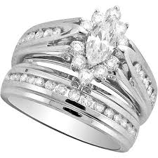 Walmart 1 1 2 Carat Diamond 10kt White Gold Bridal Set Unique Engagement Rings Womens Engagement Rings Wedding Rings Engagement