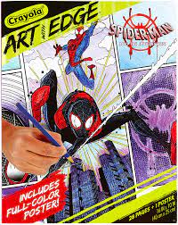 Showing 12 coloring pages related to spider man into the spider vers. Amazon Com Crayola Spiderverse Coloring Book Pages 1 Full Color Spiderman Poster 28 Pages Gifts For Teens Adults Toys Games