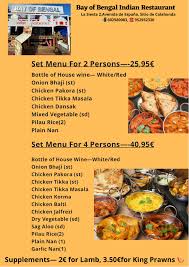 Customize 132 wedding menu templates online canva. Bay Of Bengal Home Mijas Andalucia Spain Menu Prices Restaurant Reviews Facebook