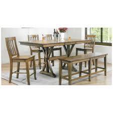 Get 5% in rewards with club o! Carmel 6 Piece Tall Dining Set Rustic Brown Gray By Winners Only Stewart Roth Furniture