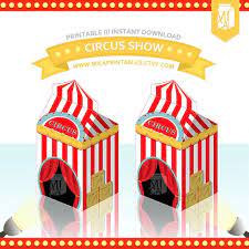 Magic Circus Tent Printable Party Favor Treat By Micaprintables Party Favor Treat Party Printables Madagascar Party