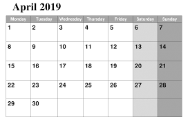 Printable April 2019 Calendar Pdf Calendar Word 2019 Calendar Calendar Template