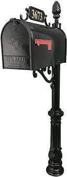Outdoor security locking mailbox letter box post newspaper magazine box. Buy Addresses Of Distinction Hampton Mailbox With Post Combo Black Aluminum Decorative Mailbox Includes Address Plaque House Numbers Pineapple Finial Hardware Large Online In Ecuador B08b9lrwd2
