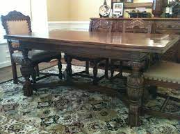 Dining room set can be refinished and upholstered for your decor. Refinishing Jacobean Style Table What Stain Black Weathered And What Chairs To Update Look Modern