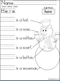 Free Kindergarten Snowman Writing Here Is Madebyteachers Sight Words Kindergarten Kindergarten Writing Kindergarten Reading