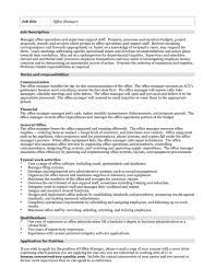 The financial manager will be a talented, professional and experienced individual, capable of managing a diverse list of tasks as well as leading the finance team. Office Manager Job Description Rev2 Pages