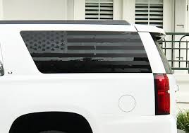 Black American Flag Rear Window Decal Usa American Flag Decal Set For Chevy Suburban Windows Gmc Yukon Xl Matte Black Gm5 By Thepaddockfactory On Etsy Https American Flag Decal Flag Decal Chevy