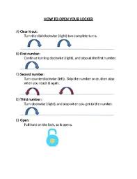 2244 is the factory default code) and turn the handle located just under the ten (10) digit . How To Open Your Locker By Lfe Resources Teachers Pay Teachers