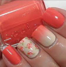 Oval shaped coral nail polish design. Amazing Coral Nail Designs For The Season Pretty Designs Coral Nails With Design Floral Nails Cool Nail Designs