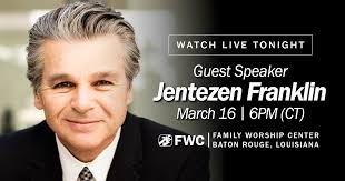 3/16/25 Sunday Evening Service We are excited to have Pastor Jentezen  Franklin ministering for us tonight! Join us for the LIVE Sunday Evening  Service in the Family Worship Center sanctuary at 6:00PM