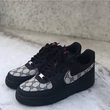Black And Gray Air Force 1 Grey Gg Black Nike Air Force 1 V2 Footwear Magician In 2020 Black Gucci Shoes Cute Nike Shoes Nike Shoes Air Force