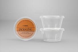 Clear Round Sauce Containers Packaging Mockup Sauce Clear Containers Mockup Packaging Mockup Food Graphic Design Packaging