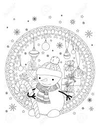 Click the links below the photos for our printable christmas coloring pages (pdf format). Christmas Coloring Page Adult Coloring Book Cute Snowman With Scarf And Knitted Cap Holiday Decoration And Pile Of Presents Hand Drawn Outline Vector Illustration Royalty Free Cliparts Vectors And Stock Illustration Image