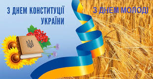 Нехай демократичні засади, що були закріплені цим надзвичайно важливим документом стануть реаліями нашого сьогодення, а дух законності прийде до серця кожному громадянину нашої держави. Privitannya Golovi Rda Volodimira Klimenka Z Dnem Konstituciyi Ukrayini Ta Dnem Molodi Cherkaska Rajonna Administraciya