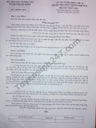 Đề thi thử tuyển sinh lớp 10 môn toán năm 2019 trường thcs văn phú. Ä'ap An Ä'á» Thi Vao Lá»›p 10 Mon VÄƒn Thanh Phá»' Ä'a Náºµng 2019