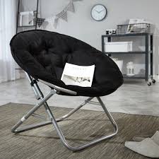 Portable Folding Chair Dorm Apt Living Room Tv Black Oversized Saucer Moon Seat Devinebestbuys Saucer Chairs Bean Bag Chair Moon Chair