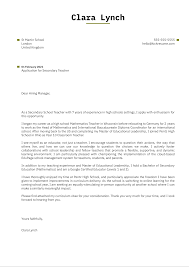 Secondary Teacher Cover Letter Template | Kickresume