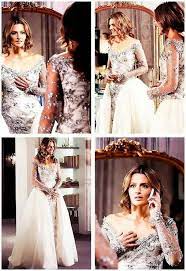 Castle Wedding Still Can T Believe Beckett And Castle Aren T Flippin Married Already But Love That Dress Movie Wedding Dresses Castle Beckett Tv Weddings