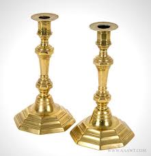 2 vintage brass candle holder candlestick holders short stubby solid heavy. Antique Candle Sticks Candlestick Tinder Lighters Pricket Candles