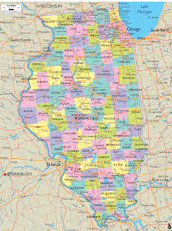 View illinois on the map: Detailed Political Map Of Illinois Ezilon Maps