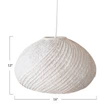 Like chandeliers, pendant lights hang from the ceiling but only have one single light source. Handmade Paper Wicker Pendant Lamp White 4 Cord 60 Watt Bulb Maximum Hardwire Only Natural Overstock 33654052