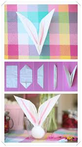 Diy Deco Pour Paque Recipient En Verre Serviette En Papier Forme Lapin Pliage Serviette Pliage Serviette Papier Serviette Papier