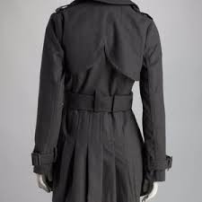 Yoki Charcoal Double Breasted Trench Coat Fits Nwt