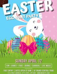 Easter Egg Hunt Party Flyer Template Easter Poster Party Invite Template Easter Egg Hunt Party