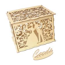 Wedding reception card boxes come in many styles including ornate metal reception card boxes or customize them with personalized wooden card. Diy Wooden Wedding Card Box With Lock And Card Sign Rustic Hollow Gift Card Holder For Reception Wedding Anniversary Party Decoration Walmart Canada