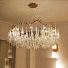 Modern Luxurious Glass Water Droplets Led Chandelier Pendant Light Ceiling Lamp Chandelier Pendant Lights Led Chandelier Ceiling Lamp