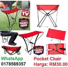 portable mini pocket chair red promotion price rm30 00 creative living creative chair