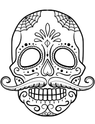 100% free coloring page of a mustache. Sugar Skull With Mustache Coloring Page Dibujo Dia De Muertos Calaveras Para Colorear Y Calaveras Mexicanas Para Colorear