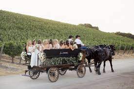 Fun Nontraditional Ideas For Wedding Transportation Horse And Carriage Wedding Wedding Transportation Wedding Locations California