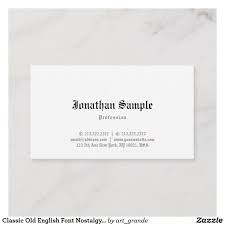 15% off with code zazzthankyou. Classic Old English Font Nostalgy Elegant Template Business Card Zazzle Com Retro Business Card Minimalist Business Cards Old English Font