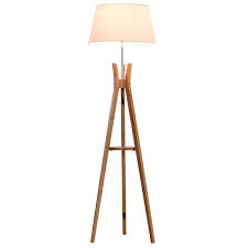 Relax in your home with a floor lamp from homebase. Homcom Bamboo Freestanding Tripod Floor Lamp W Shelf White Aosom Uk