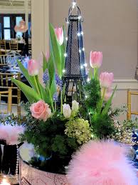 Cela évitera de surcharger en voulant mettre trop d'accessoires et de couleurs. April In Paris Centerpieces For A Spring Party Paris Theme Party Paris Theme Centerpieces Eiffel Tower Centerpiece