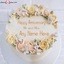There are no complex steps to write your name on dolls pictures. 1st Wedding Anniversary Cake With Name Enamewishes
