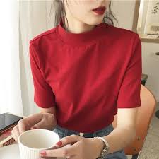 Inspiring images red aesthetic #7053663. Tshirt Women 2020 Summer Korean Clothes Fashion Aesthetic Casual Solid Color Cotton Loose Short Sleeve Red Friends T Shirt Women From Cadly 19 6 Dhgate Com