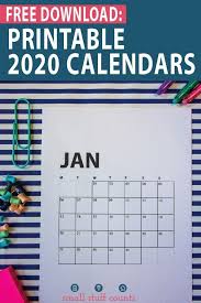Free Printable 2020 Calendars Sunday And Monday Start Calendar Organization Monthly Calendar Organizer Monthly Calendar Printable