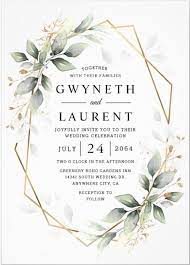 Greenery Green And Gold Geometric Rustic Wedding Invitation Zazzle Com Wedding Invitations Rustic Rustic Wedding Invitation Card Rustic Wedding
