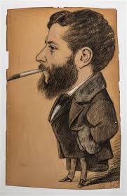 French School 19thcentury Caricature D Homme De Profil Mutualart