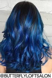 Black And Blue Highlights Hairstyles Gimme The Blues Bold Blue Highlight Hairstyles Blue Hair Highlights Hair Styles Hair Highlights