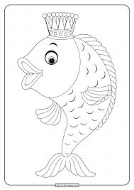 This goldfish coloring page features a picture of a large goldfish to color. Printable Fairy Tale Goldfish Coloring Page