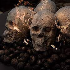 Ceramic fireproof skulls, bones and mini skull sets are a fun, creative, and easy way to liven up your fire pit or fireplace, especially around halloween. Amazon Com Hollow Ceramic Skull For Indoor And Outdoor Fire Pits And Fireplaces Single Fireproof Ceramic Skull 6 Inches Gray Color Garden Outdoor