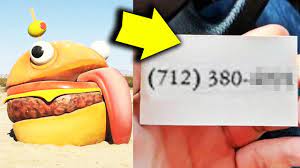 Today's video papa jake does a real life fortnite food challenge and builds a durr burger box fort restaurant. Real Life Fortnite Durr Burger Secret Audio From Phone Number Youtube