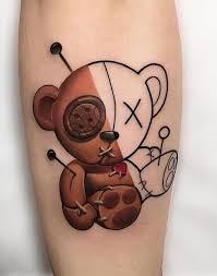 Gangster gun skull tattoo teddy bear $17.99: Stitches Teddy Bear Tattoo Novocom Top