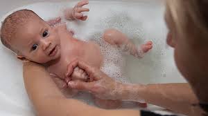Never leave your baby in the bath with the water running. Bathing Your Baby Dettol