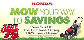 Find your local honda power equipment dealer. Honda Power Equipment We Ve Extended The Honda Summer Mower Sales Event Receive 75 Instant Savings On Qualifying Hrx Lawn Mower Models Valid While Supplies Last Qualifying Models Include Hrx217vla Hrx217hya Hrx217hza
