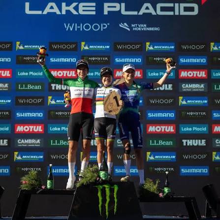 Women Elite XCO Podium in Lake Placid 1️⃣ Sina Frei 2️⃣ Martina Berta 3️⃣ Samara Maxwell #MTBWorldCup